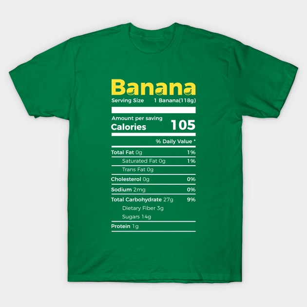 Banana Nutrition Facts T-Shirt by niclothing